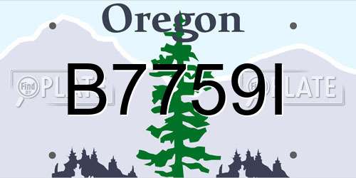 B7759I Oregon License Plate