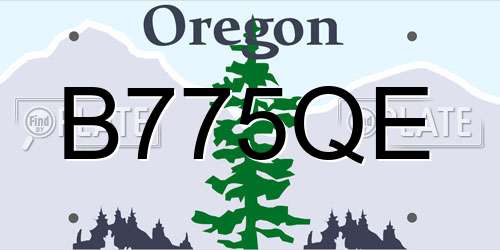 B775QE Oregon License Plate