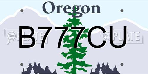 B777CU Oregon License Plate