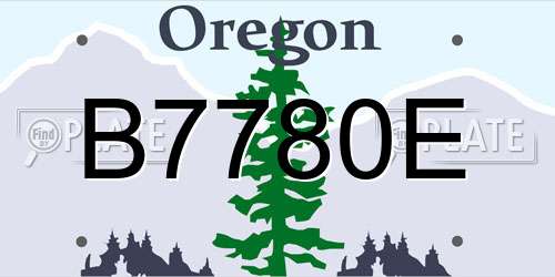 B7780E Oregon License Plate