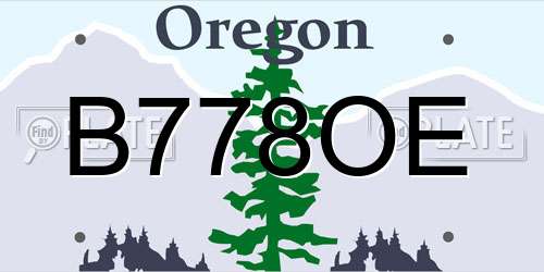 B778OE Oregon License Plate