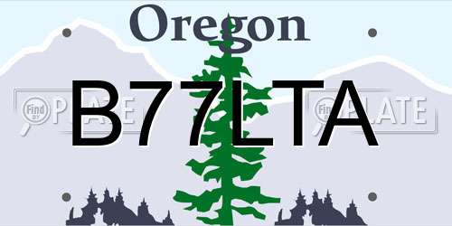 B77LTA Oregon License Plate