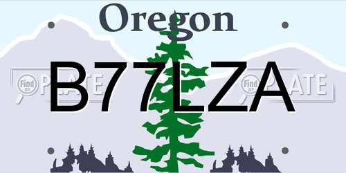 B77LZA Oregon License Plate