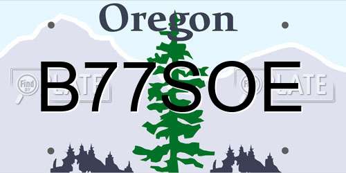 B77SOE Oregon License Plate