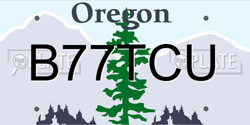 B77TCU Oregon License Plate