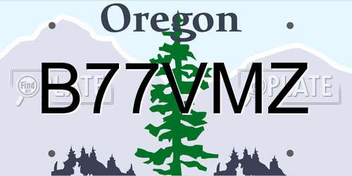 B77VMZ Oregon License Plate