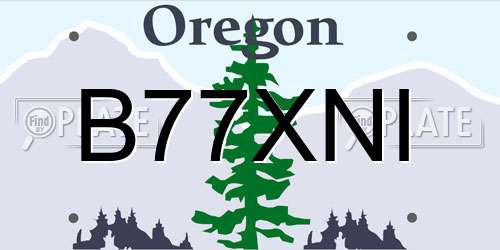B77XNI Oregon License Plate