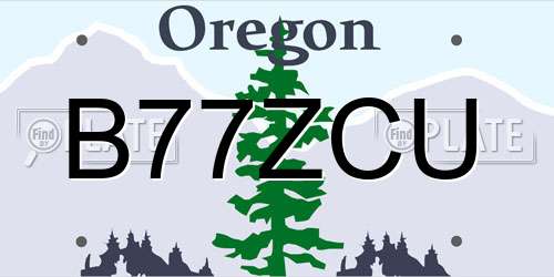 B77ZCU Oregon License Plate
