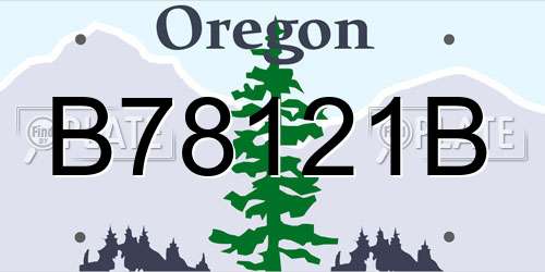 B78121B Oregon License Plate