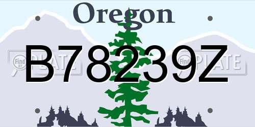 B78239Z Oregon License Plate
