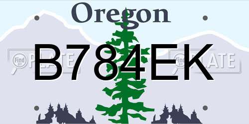 B784EK Oregon License Plate
