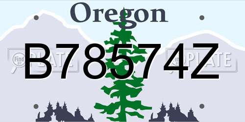 B78574Z Oregon License Plate