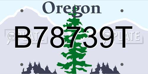 B78739T Oregon License Plate