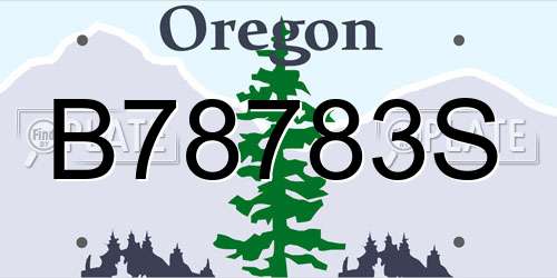 B78783S Oregon License Plate