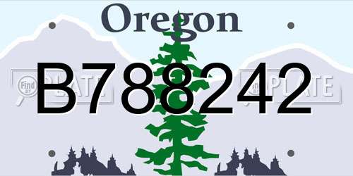 B788242 Oregon License Plate
