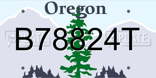B78824T Oregon License Plate