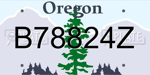 B78824Z Oregon License Plate