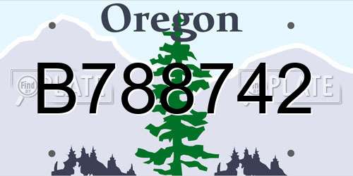 B788742 Oregon License Plate