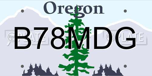 B78MDG Oregon License Plate