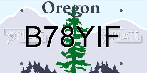 B78YIF Oregon License Plate