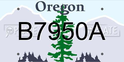 B7950A Oregon License Plate