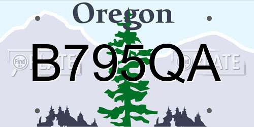 B795QA Oregon License Plate