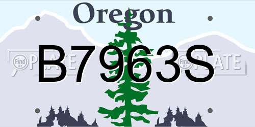 B7963S Oregon License Plate