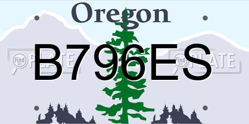 B796ES Oregon License Plate
