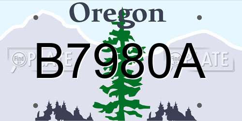 B7980A Oregon License Plate