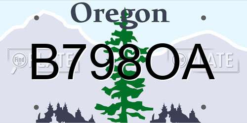 B798OA Oregon License Plate