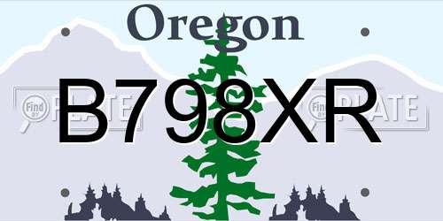 B798XR Oregon License Plate