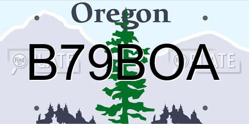 B79BOA Oregon License Plate