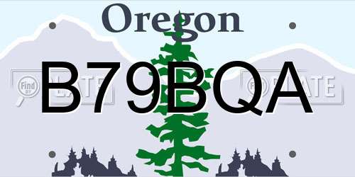 B79BQA Oregon License Plate