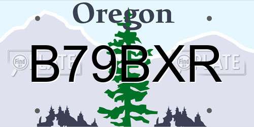 B79BXR Oregon License Plate