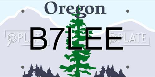 B7LEE Oregon License Plate