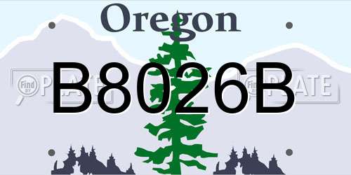 B8026B Oregon License Plate