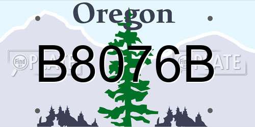 B8076B Oregon License Plate