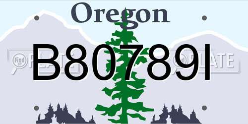 B80789I Oregon License Plate