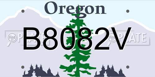 B8082V Oregon License Plate