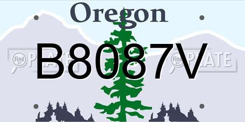 B8087V Oregon License Plate