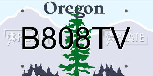 B808TV Oregon License Plate