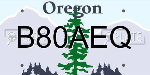 B80AEQ Oregon License Plate