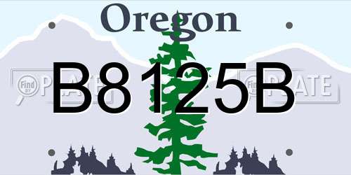 B8125B Oregon License Plate