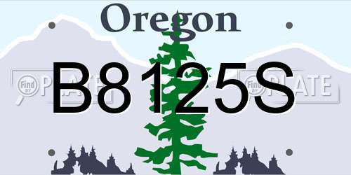 B8125S Oregon License Plate