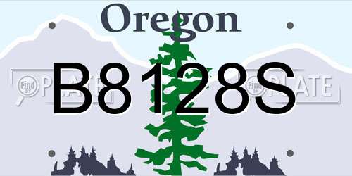 B8128S Oregon License Plate