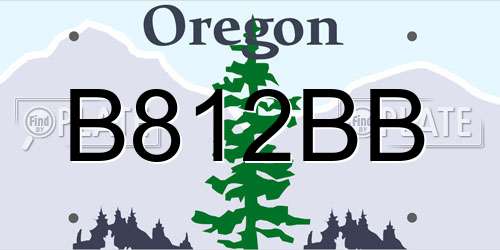 B812BB Oregon License Plate
