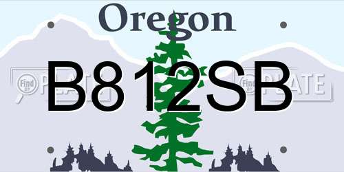 B812SB Oregon License Plate