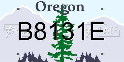 B8131E Oregon License Plate