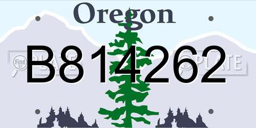B814262 Oregon License Plate