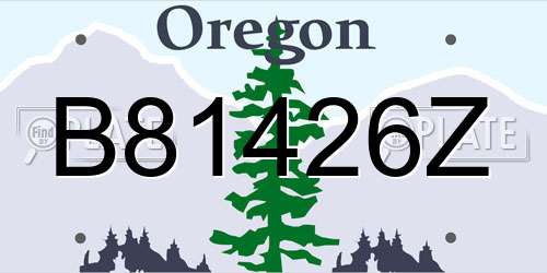 B81426Z Oregon License Plate